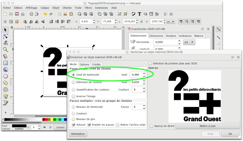Fichier:4-inkscapeOuvertureBoiteDialogueVectorisation.png