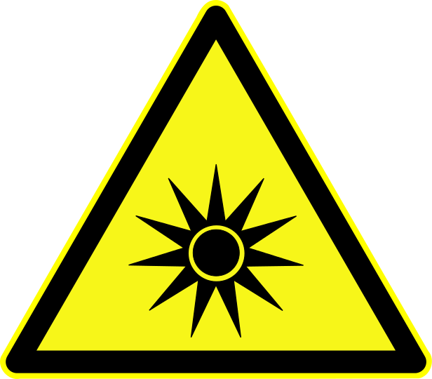 Fichier:DIN 4844-2 Warnung vor optischer Strahlung D-W009.svg