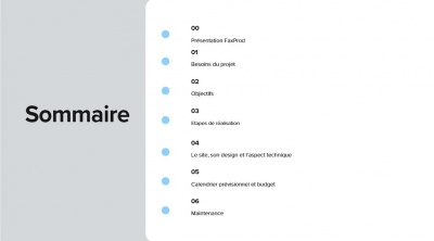 Sommaire du cahier des charges