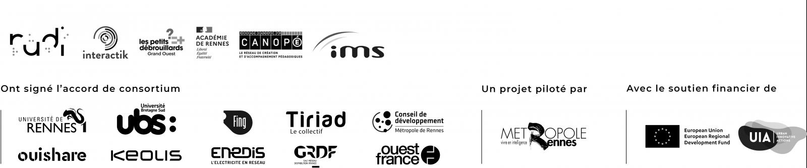 Bandeau des partenaires de RUDI